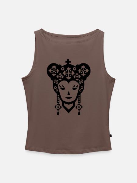 Head of Idol - Frauen Organic Tank Top mit U-Boot-Ausschnitt - Dunkles Taupe