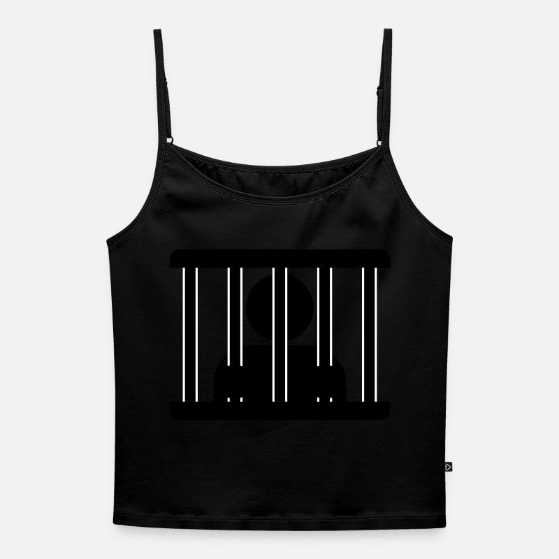 Hinter gittern - Frauen Premium Organic Top mit Spaghettiträgern - Schwarz