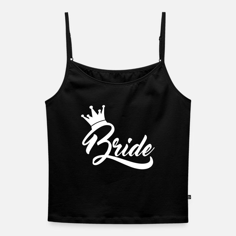 Bride - Women's Premium Organic Spaghetti Strap Top - black