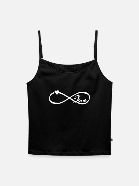 Infinity Love - Frauen Premium Organic Top mit Spaghettiträgern - Schwarz