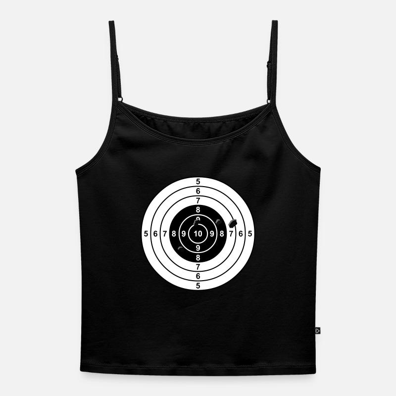 aiming - Women's Premium Organic Spaghetti Strap Top - black
