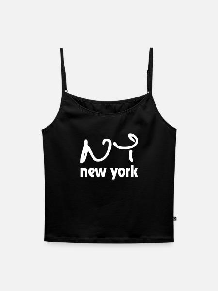 New York - Frauen Premium Organic Top mit Spaghettiträgern - Schwarz