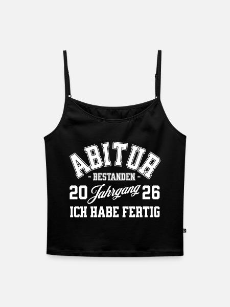 Abi 2026 Abitur - Frauen Premium Organic Top mit Spaghettiträgern - Schwarz