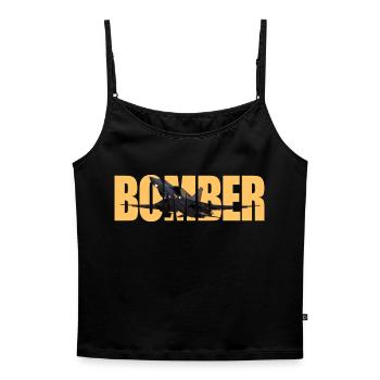 Bomber Tu-22 M3 - Frauen Premium Organic Top mit Spaghettiträgern - Schwarz - Vorne - Selfina (174cm)
