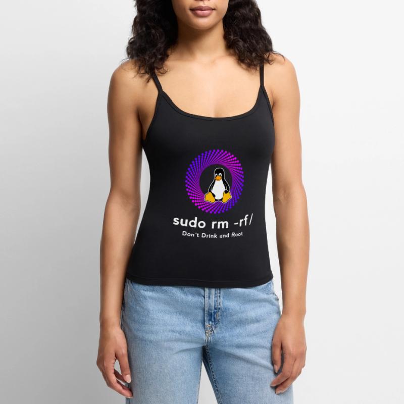 Computer Sys admin Pinguin Nerd pc sudo rm -rf cod Frauen Premium Organic Top mit Spaghettiträgern