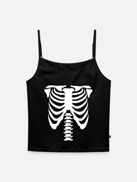 Skelett-Torso - Frauen Premium Organic Top mit Spaghettiträgern - Schwarz