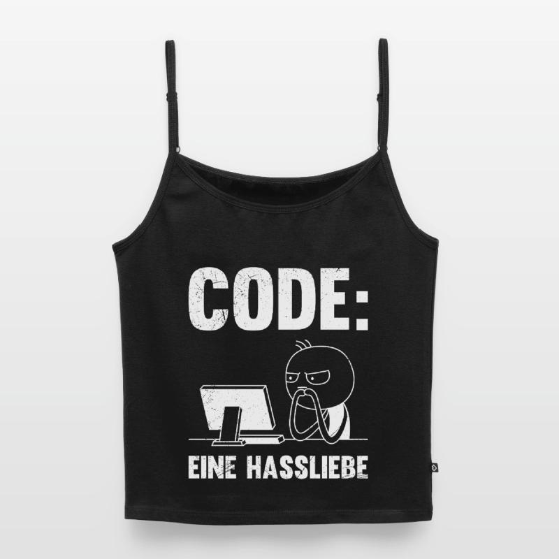 Coder CODE A LOVE-HATE RELATIONSHIP FUNNY Women's Premium Organic Spaghetti Strap Top