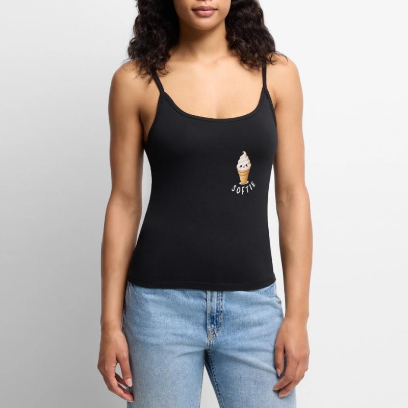 Softie. Softeis Liebe Eiscreme Statement Frauen Premium Organic Top mit Spaghettiträgern