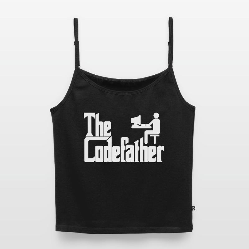 Le cadeau de codage PC Codefather Programmer Top Premium femme à fines bretelles bio