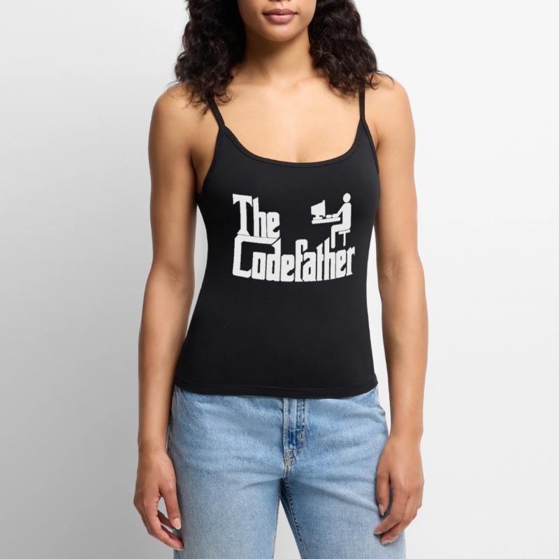 Le cadeau de codage PC Codefather Programmer Top Premium femme à fines bretelles bio