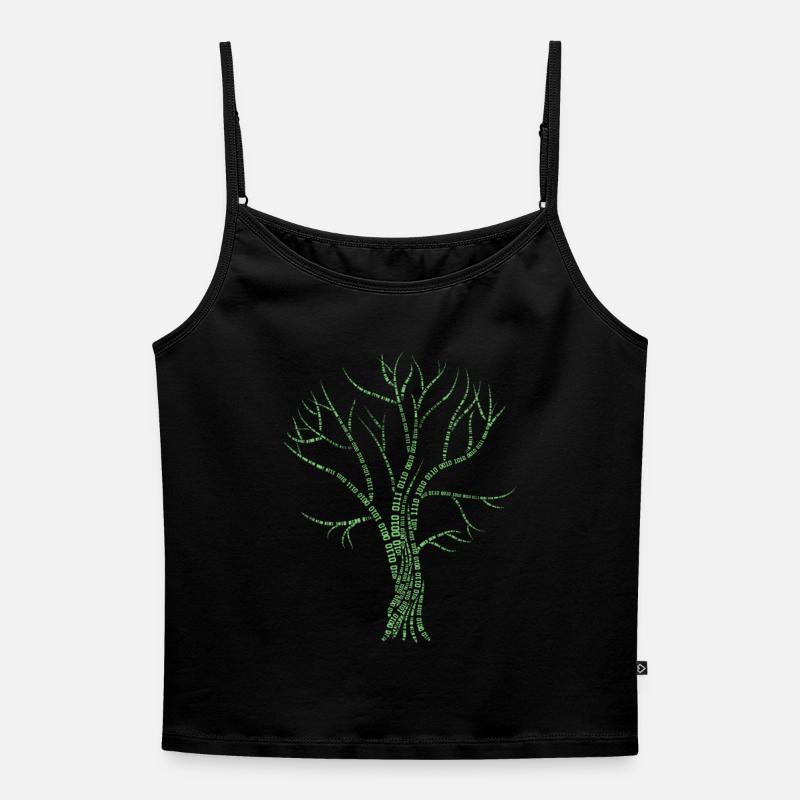 0 and 1 programmer binary code binary shirt - Women's Premium Organic Spaghetti Strap Top - black