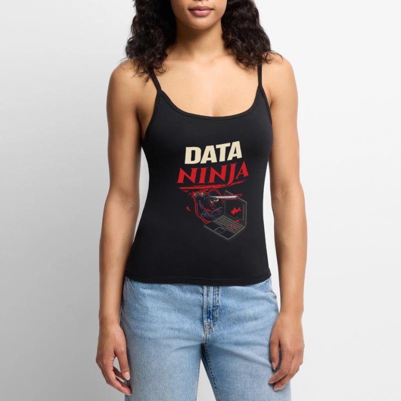 Data Ninja computer programming coder Top Premium femme à fines bretelles bio