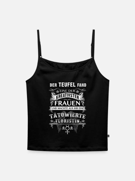 Kreative tätowierte Floristin - Frauen Premium Organic Top mit Spaghettiträgern - Schwarz
