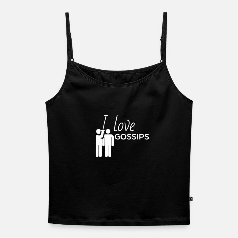 Gossips - Women's Premium Organic Spaghetti Strap Top - black