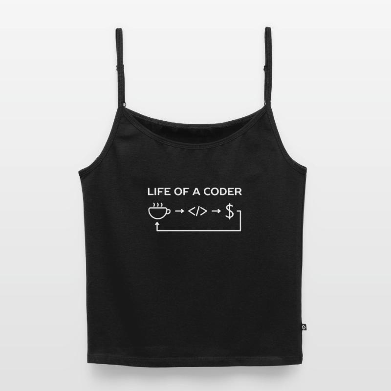 Programmierer-Leben eines Codier-Hemdes Frauen Premium Organic Top mit Spaghettiträgern