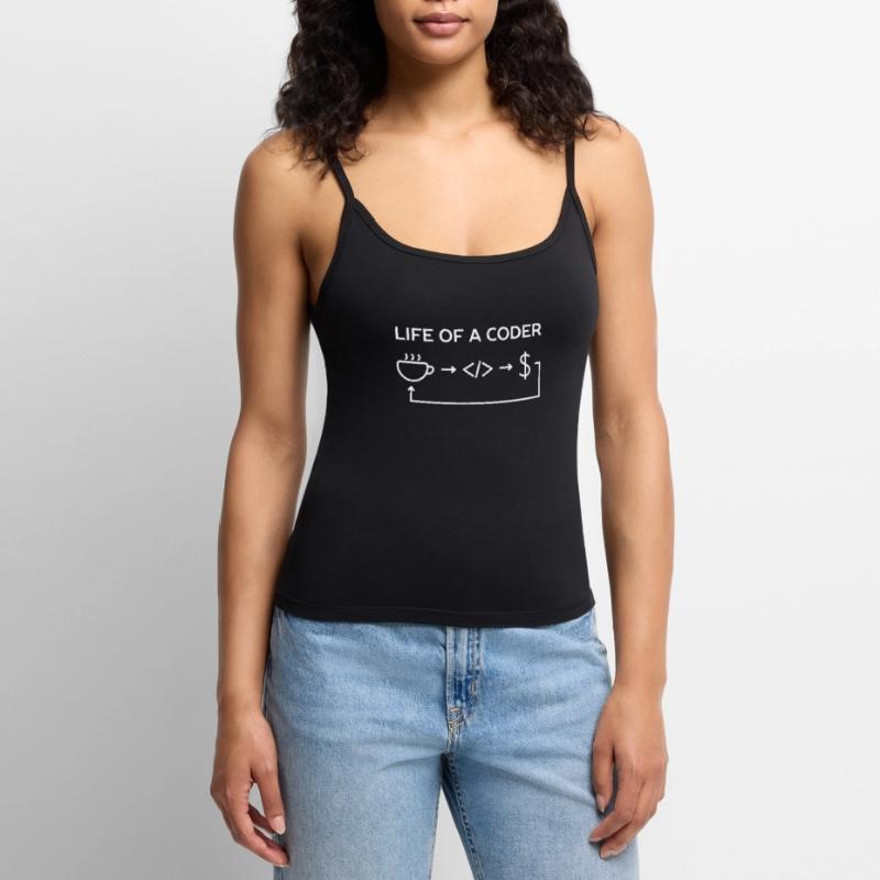 Programmierer-Leben eines Codier-Hemdes Frauen Premium Organic Top mit Spaghettiträgern