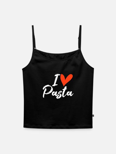 Pasta - Frauen Premium Organic Top mit Spaghettiträgern - Schwarz