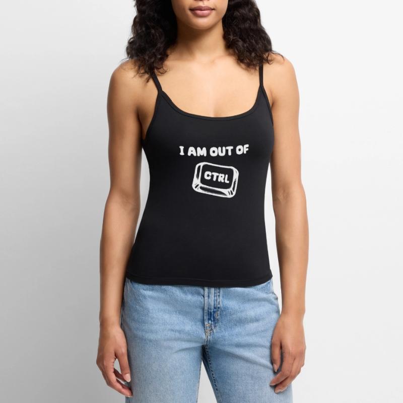 Developer Cooler Saying Scripting Code Computer Women's Premium Organic Spaghetti Strap Top