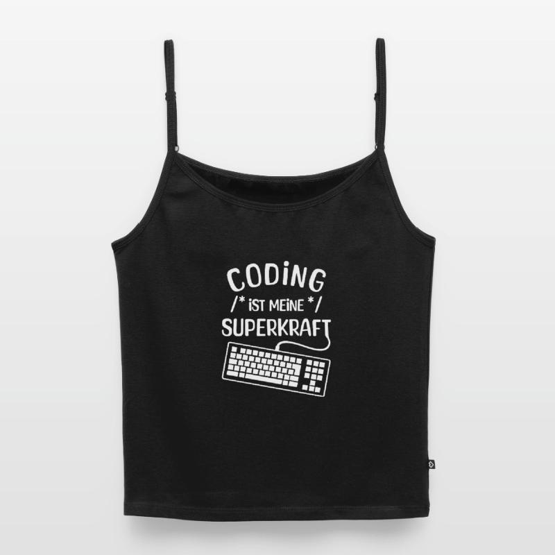 Instruction de script de code Développeur Computergeek Top Premium femme à fines bretelles bio