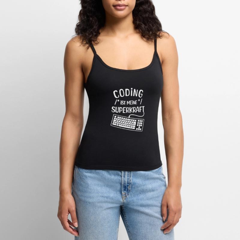 Instruction de script de code Développeur Computergeek Top Premium femme à fines bretelles bio