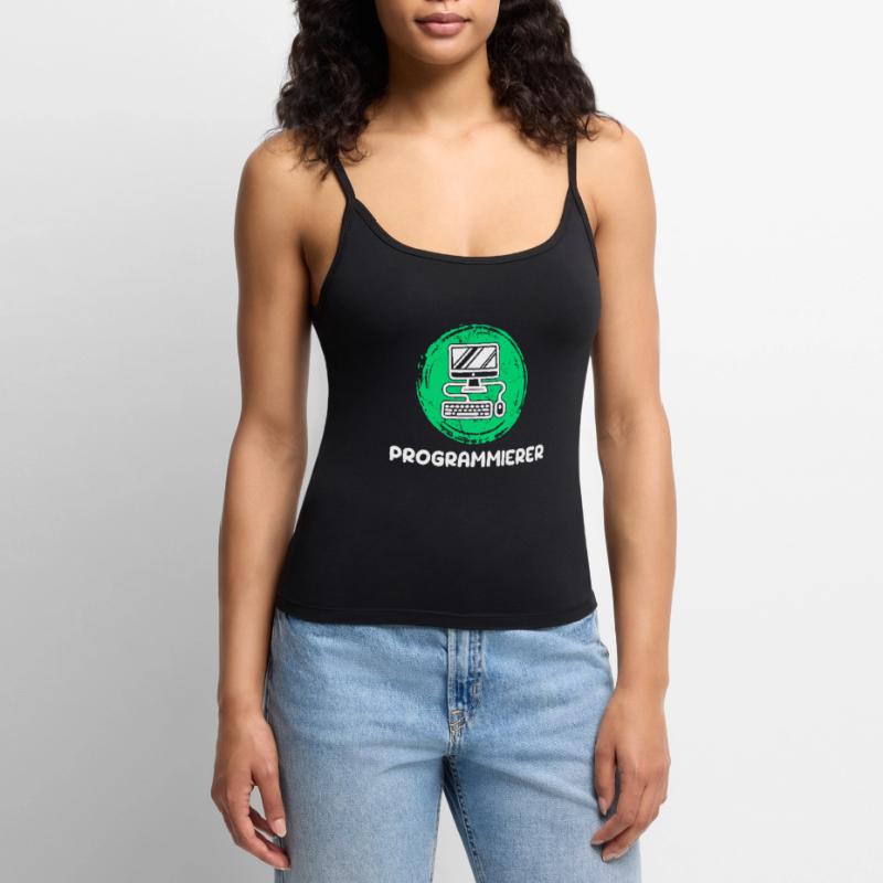 Computerfreak Skripting Developer Programmierer Frauen Premium Organic Top mit Spaghettiträgern