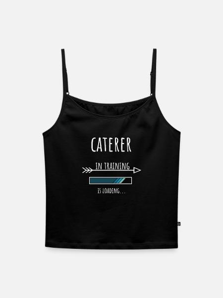 Caterer Geschenk Beruf Ausbildung Caterer - Frauen Premium Organic Top mit Spaghettiträgern - Schwarz