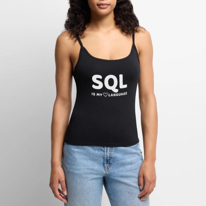 Celestial Code Pattern on Dark Background Women's Premium Organic Spaghetti Strap Top