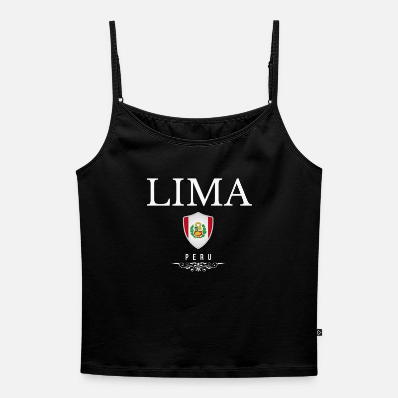 Lima Peru, Lima elegant minimalist design - Women's Premium Organic Spaghetti Strap Top - black