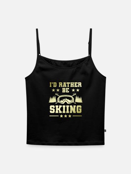 ski skiing - Frauen Premium Organic Top mit Spaghettiträgern - Schwarz