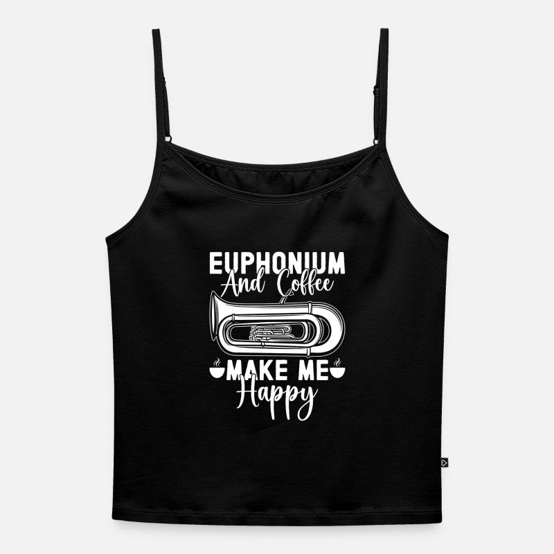 Barytonspiller Kaffe Gør mig glad Euphonium - Spaghetti-tanktop til kvinder - sort