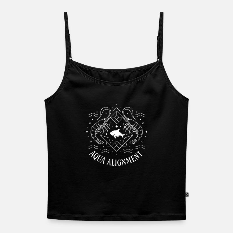 Aqua Alignment - Women's Premium Organic Spaghetti Strap Top - black