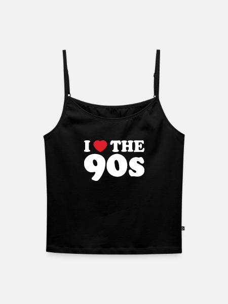 Ich liebe die 90er. - Frauen Premium Organic Top mit Spaghettiträgern - Schwarz