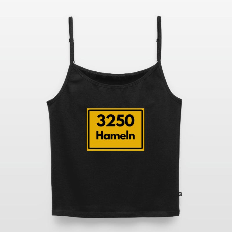 OLD POSTCODE POSTCODE 3250 HAMELN RATTENFÄNGER Women's Premium Organic Spaghetti Strap Top