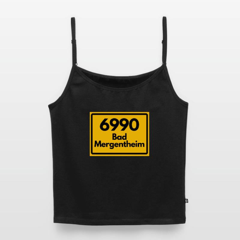 OLD POSTCODE POSTCODE RETRO 6990 BAD MERGENTHEIM Women's Premium Organic Spaghetti Strap Top