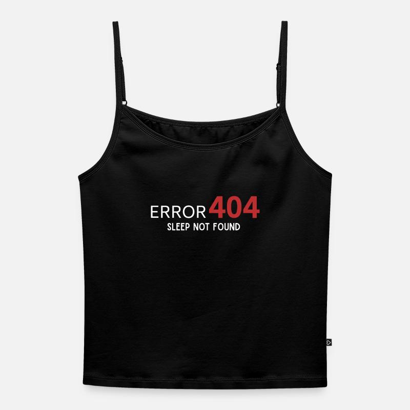 Error 404 Sleep Not Found – Pattern for Developers - Women's Premium Organic Spaghetti Strap Top - black