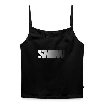 SNOW Lettering Snow White Bold Font Fat - Women's Premium Organic Spaghetti Strap Top - black - Front - Selfina (174cm)