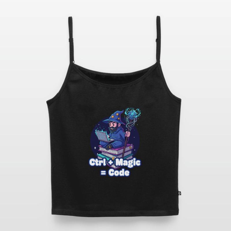 Ctrl Magic Code Wizard Women's Premium Organic Spaghetti Strap Top