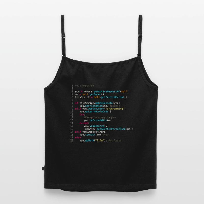 Be friends with programmers (in Python) Women's Premium Organic Spaghetti Strap Top