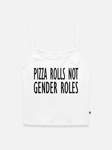 Pizza Rollen nicht Geschlechterrollen - Frauen Premium Organic Top mit Spaghettiträgern - Weiß