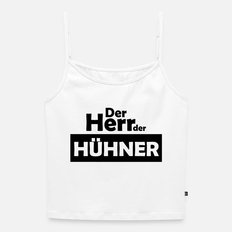 der herr der hühner - Frauen Premium Organic Top mit Spaghettiträgern - Weiß