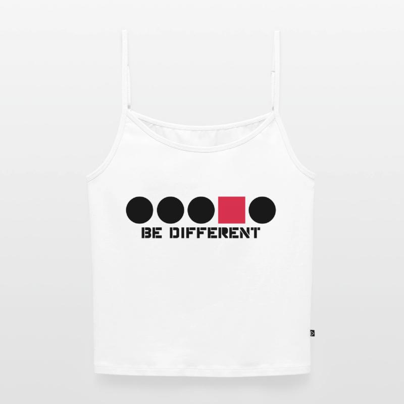 Rectangle circular shape Anders edges Angular Be D Women's Premium Organic Spaghetti Strap Top