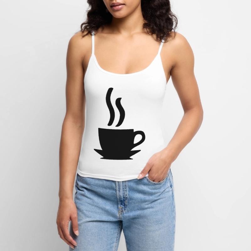 Kaffe oder Tee Frauen Premium Organic Top mit Spaghettiträgern