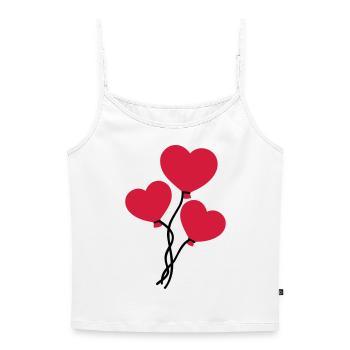 Ballon - Top Premium femme à fines bretelles bio - blanc - Devant - Selfina (174cm)