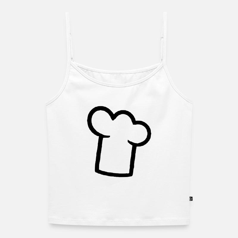 chef's hat - Women's Premium Organic Spaghetti Strap Top - white