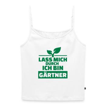 Gärtner - Frauen Premium Organic Top mit Spaghettiträgern - Weiß - Vorne - Selfina (174cm)