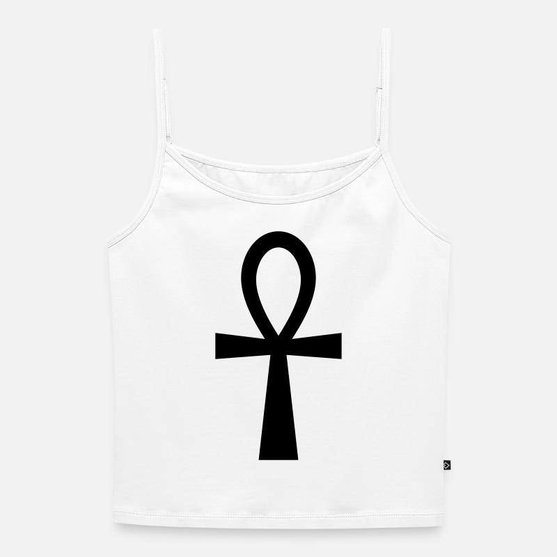 Ankh Symbol (Vector) - Women's Premium Organic Spaghetti Strap Top - white