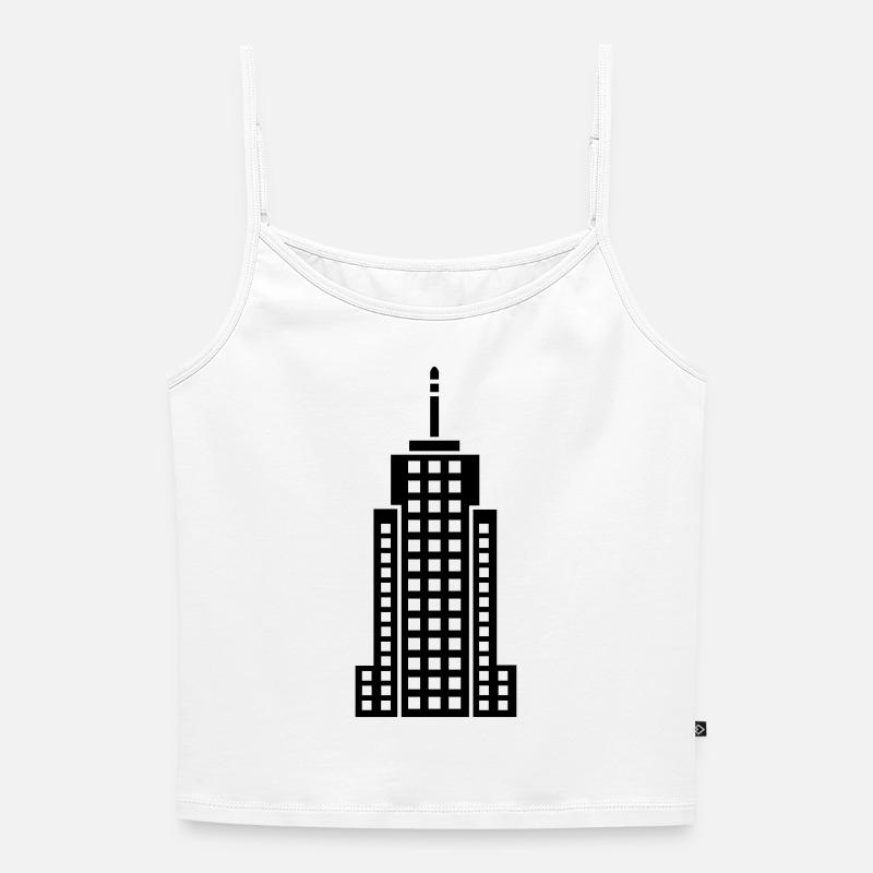 Skyscraper Building - Women's Premium Organic Spaghetti Strap Top - white