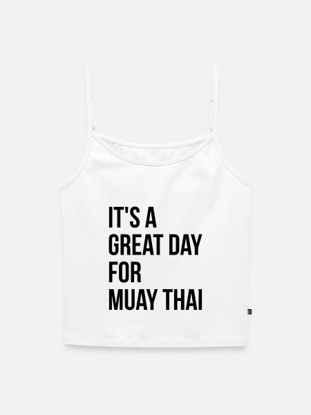 Muay Thai Muay Thai Muay Thai - Frauen Premium Organic Top mit Spaghettiträgern - Weiß