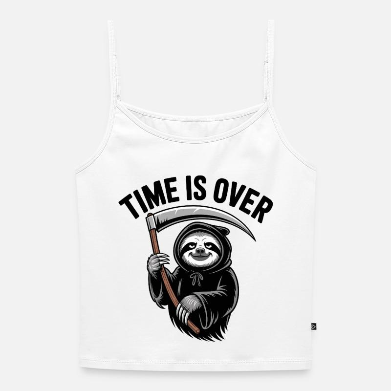 Grim Reaper Sloth - Women's Premium Organic Spaghetti Strap Top - white