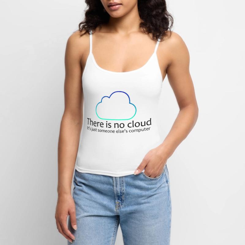 No Cloud Programming Funny Tee Women's Premium Organic Spaghetti Strap Top